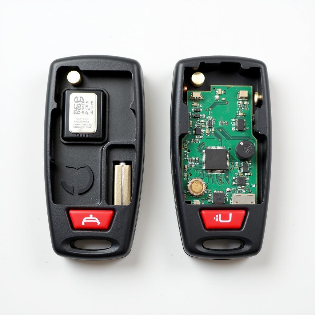 Volvo XC90 Key Fob Opened Showing Battery and Internal Components