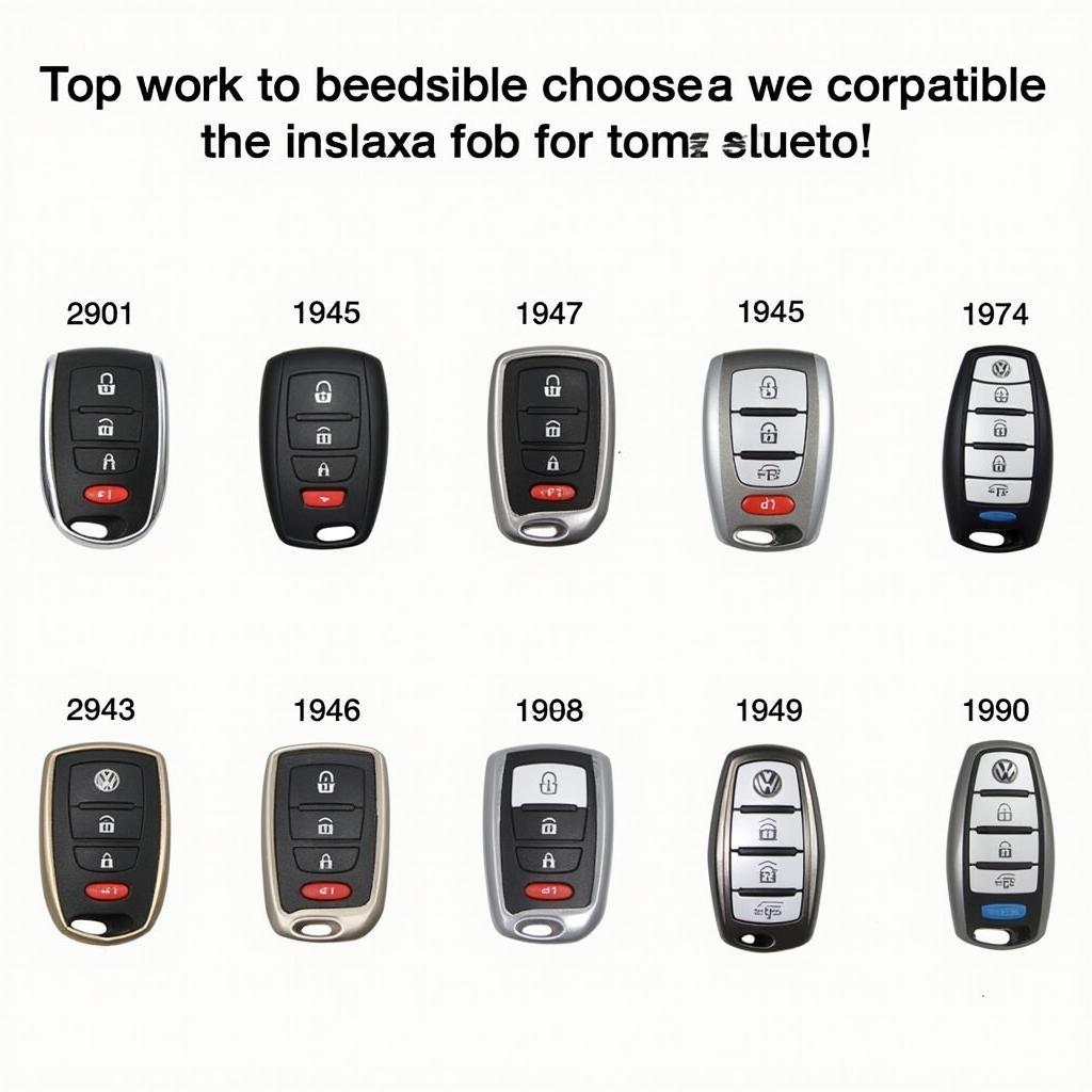 Different Types of VW 2 Button Key Fobs