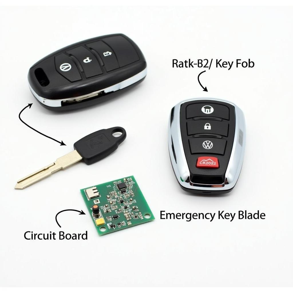 VW Atlas Key Fob Components Disassembled