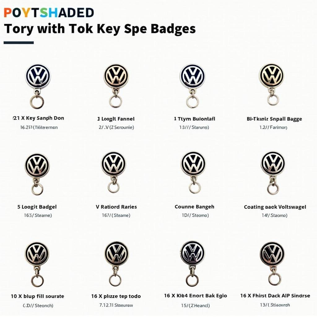 Various VW Key Fob Badge Options