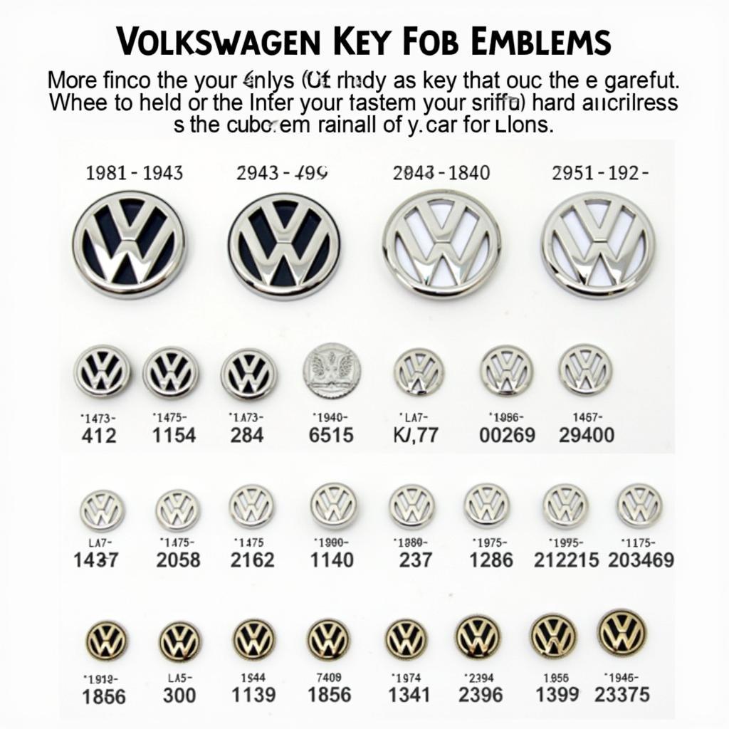 VW Key Fob Emblem Variety