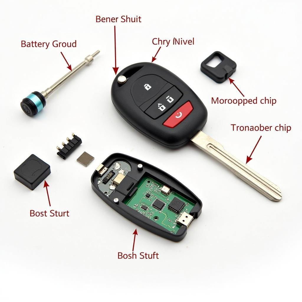 2005 Jeep Liberty Key Fob Internal Components and Circuitry