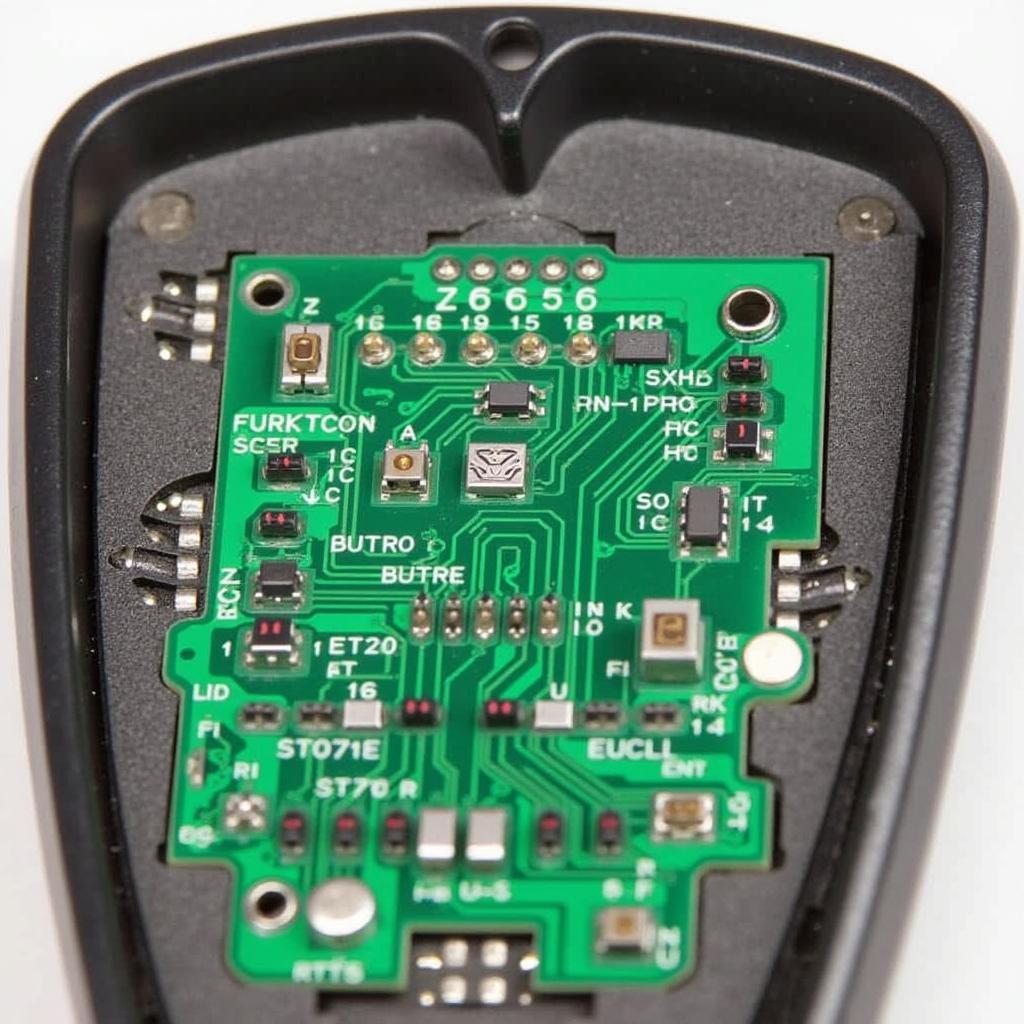 2007 VW Key Fob Circuit Board: Detailed View of Components and Connections