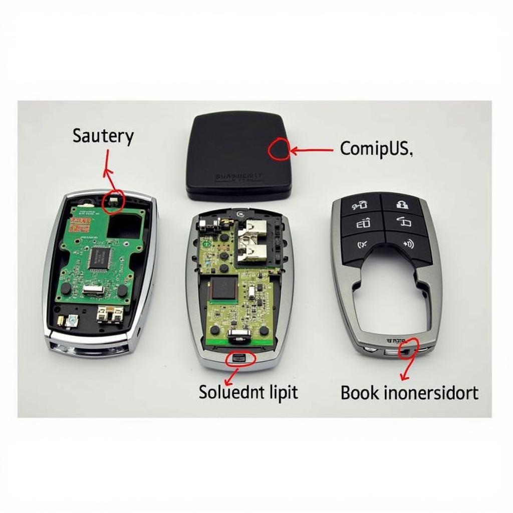 2009 Cadillac STS Key Fob Components Diagram