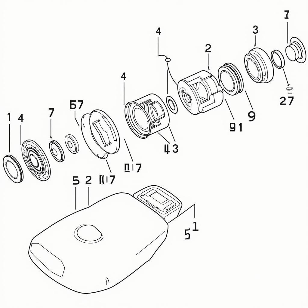 2011 Mercedes-Benz GLK 350 Key Fob Components Exploded View