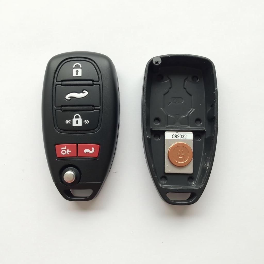 2011 Subaru Legacy key fob battery CR2032 replacement guide.