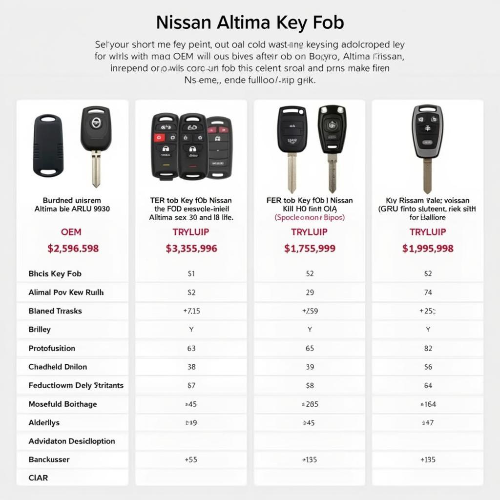 Nissan Altima Key Fob Replacement Options