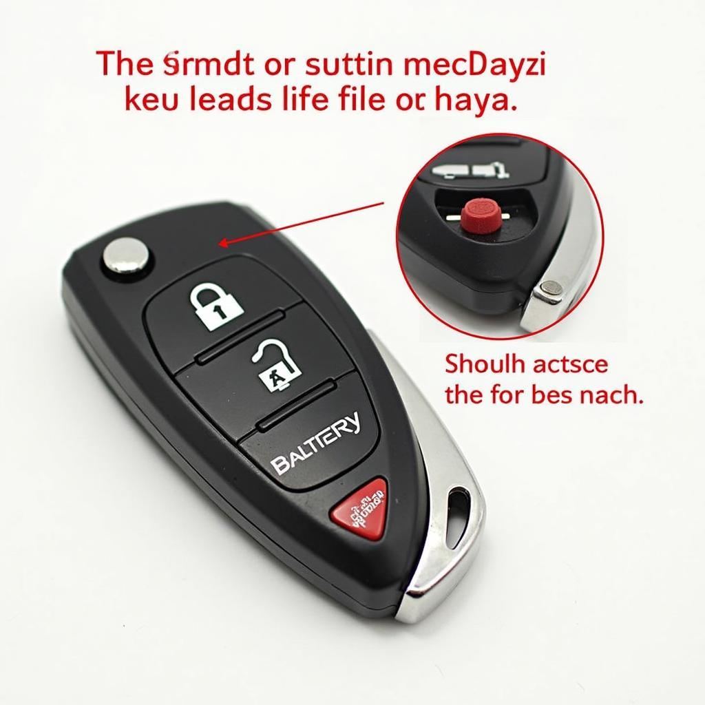 2014 Kia Optima Key Fob Battery Location: A detailed view of the key fob with the battery compartment highlighted.