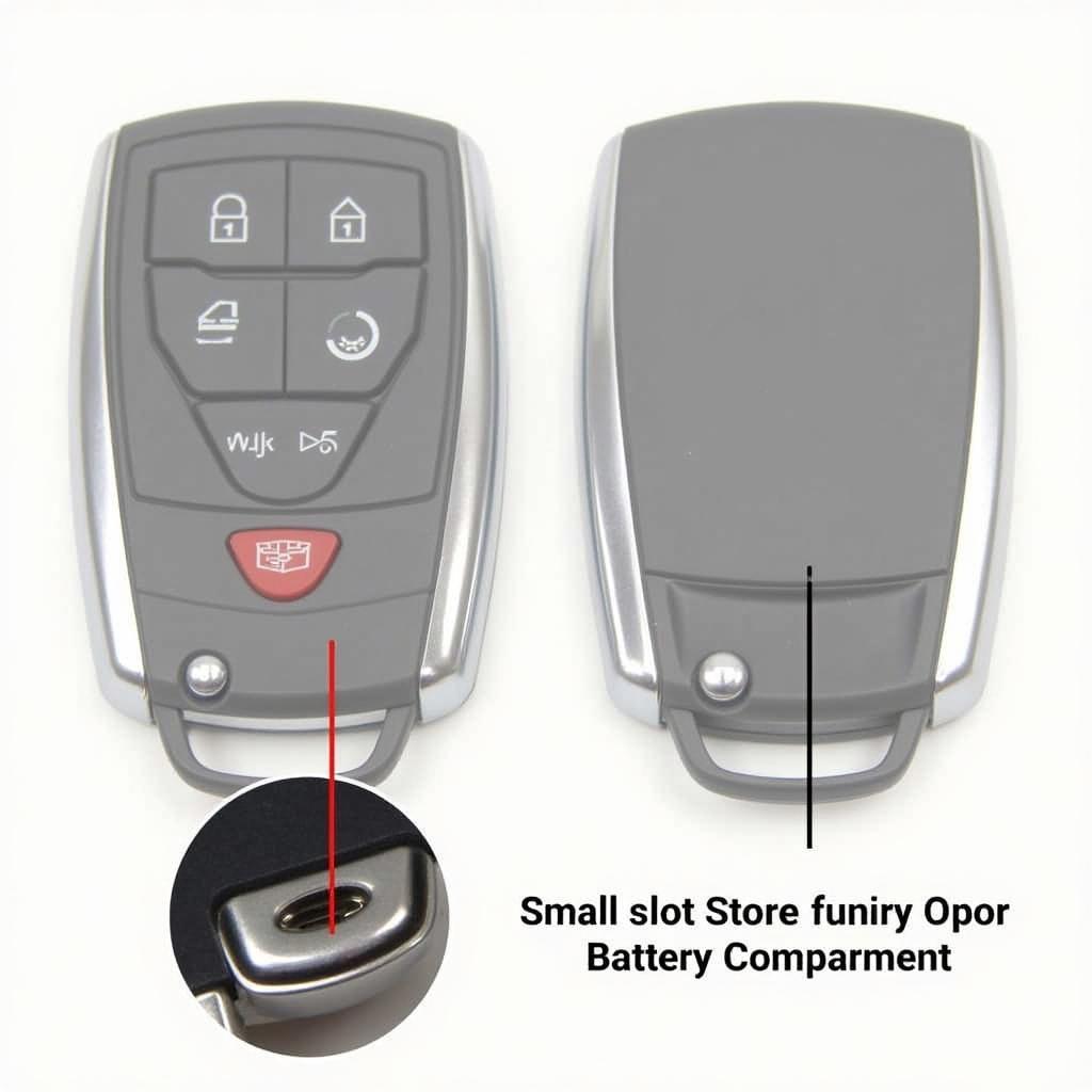 Locating the battery compartment on a 2015 Cadillac XTS key fob