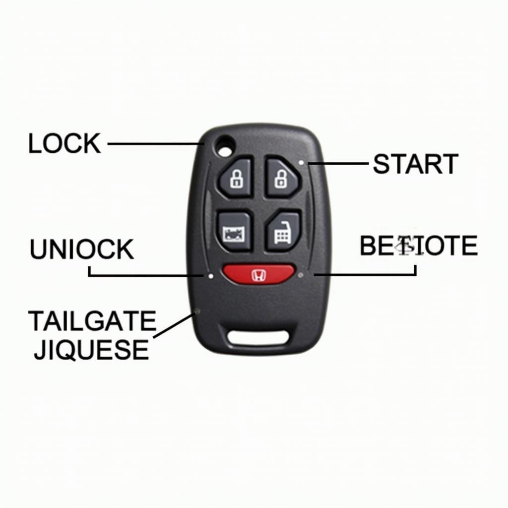 2016 Honda Odyssey SE Key Fob Functions: Lock, Unlock, Remote Start, Tailgate Open