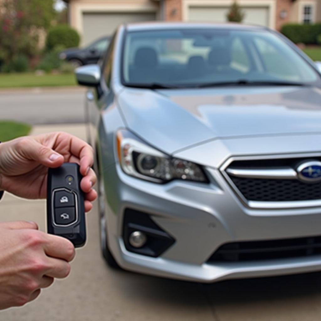 Testing the range of a 2016 Subaru Impreza key fob