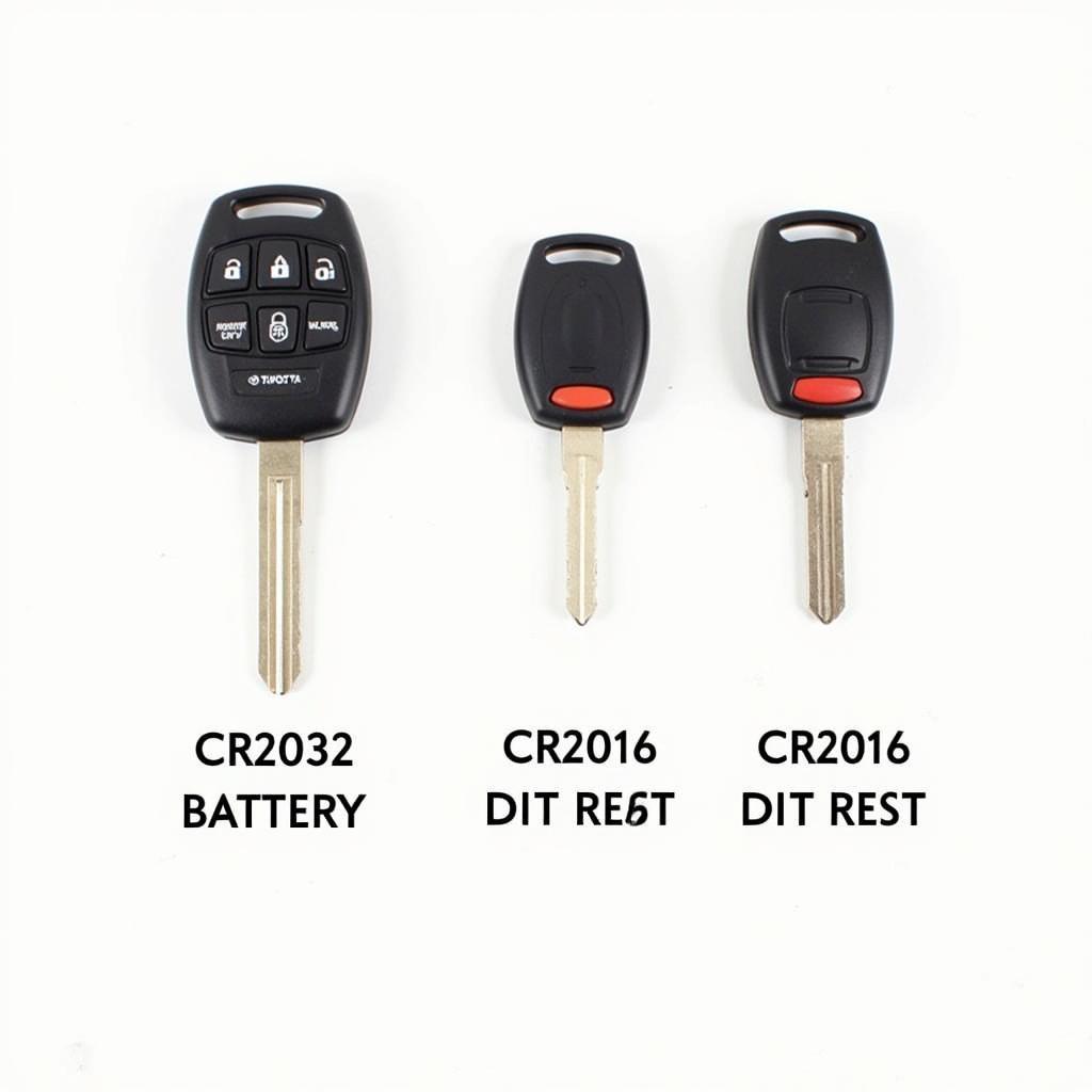 Different types of 2017 Toyota key fob batteries