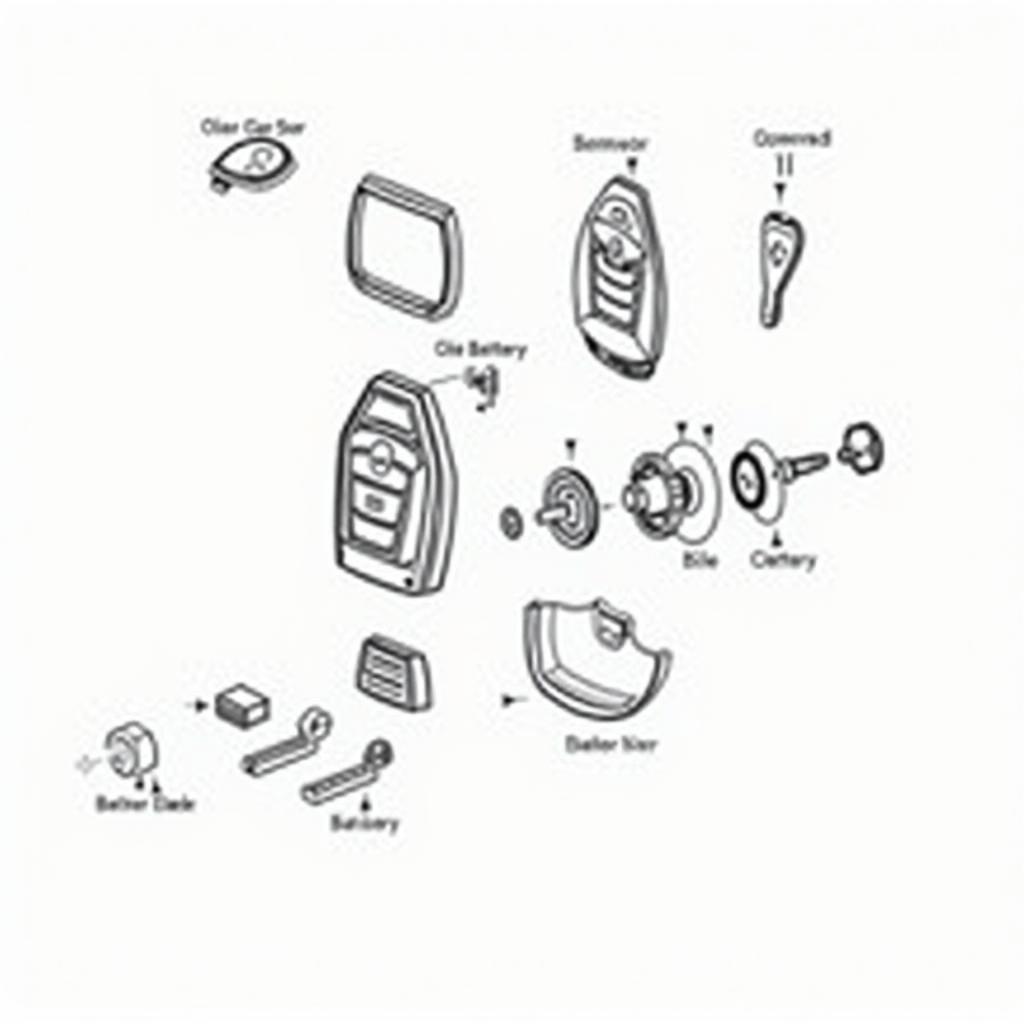 2018 GMC Terrain Denali Key Fob Components Exploded View