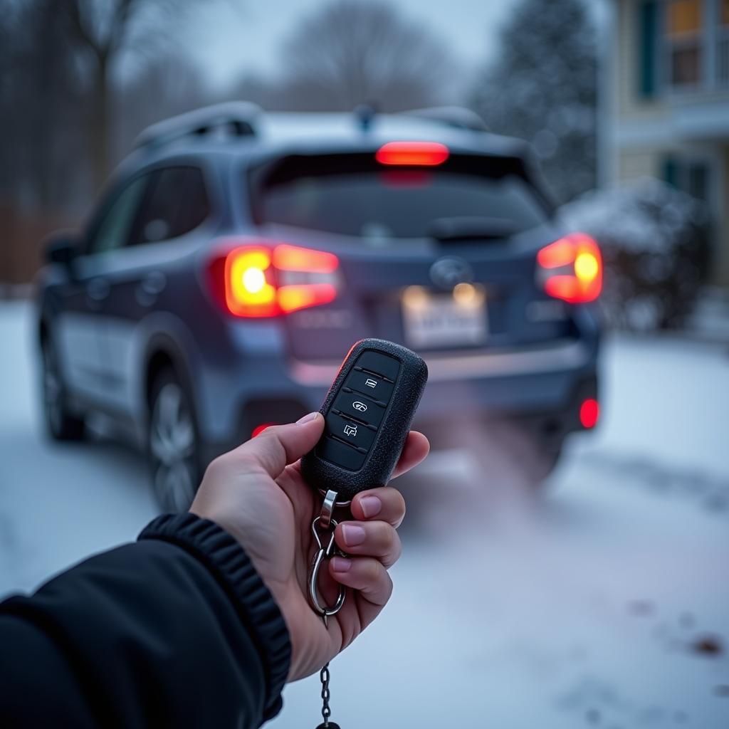 2020 Subaru Remote Start Key Fob in Action