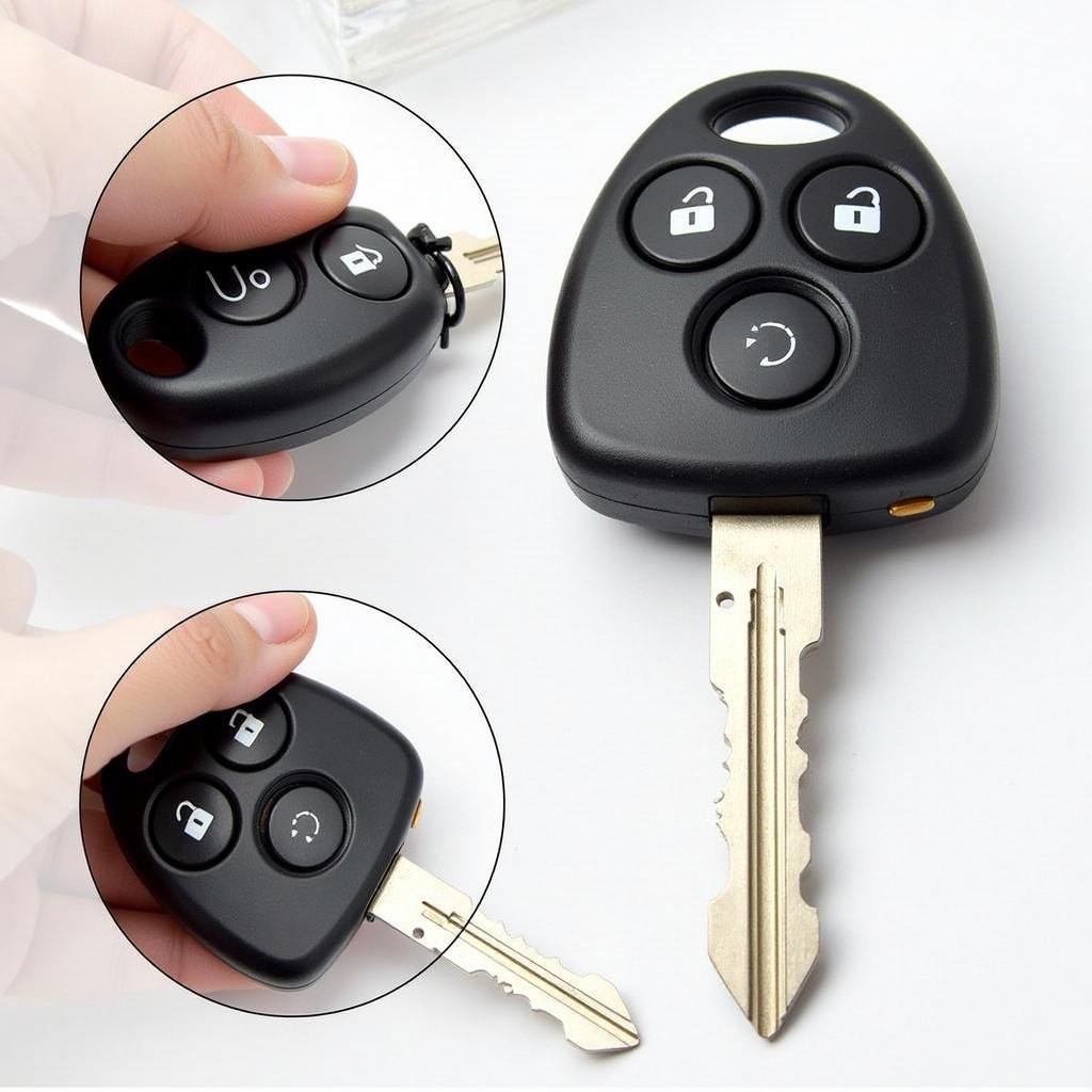 Location of Hidden Key Blade in BMW 1 Series Key Fob