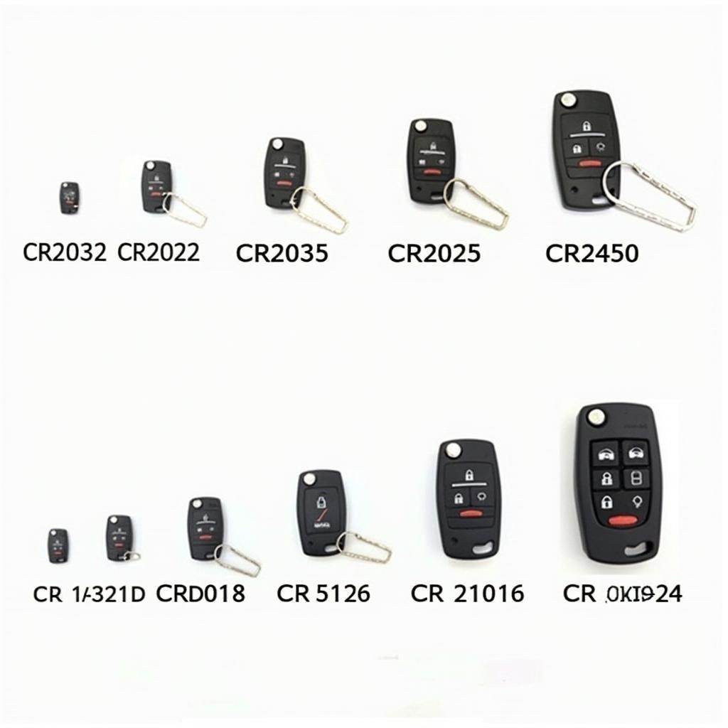 Car Key Fob Battery Sizes Chart