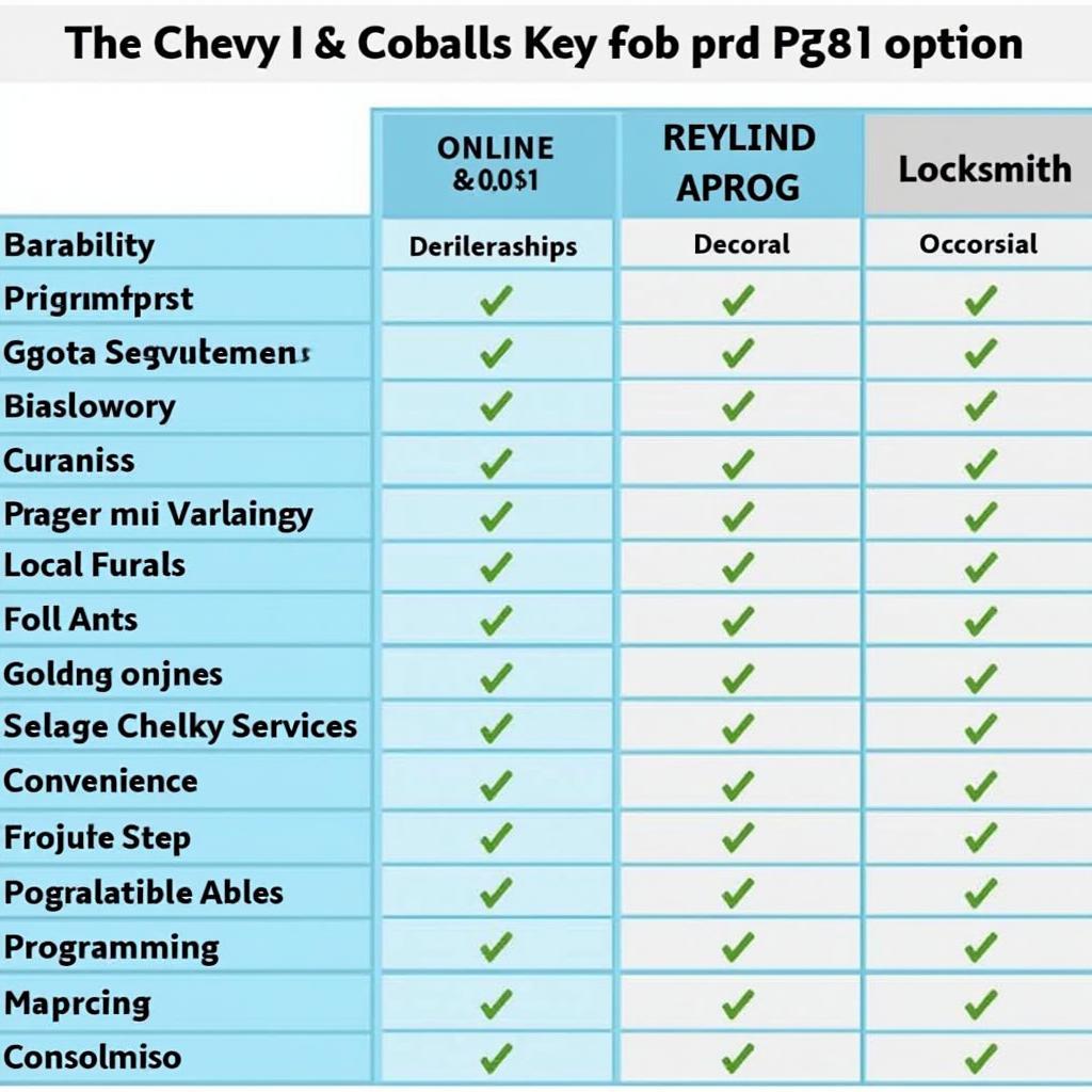 Chevy Cobalt Key Fob Replacement Options