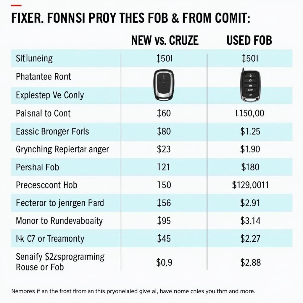 Chevy Cruze Key Fob Replacement Costs