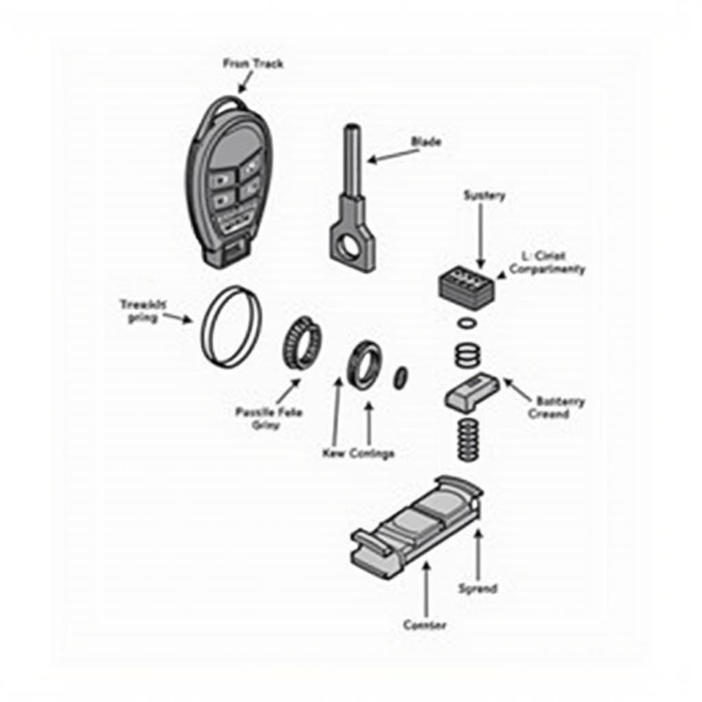 Chevy Equinox Key Fob Components Exploded View