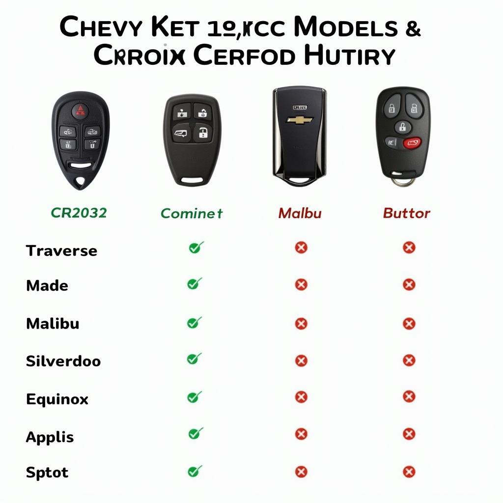 Different Chevy Key Fob Battery Types