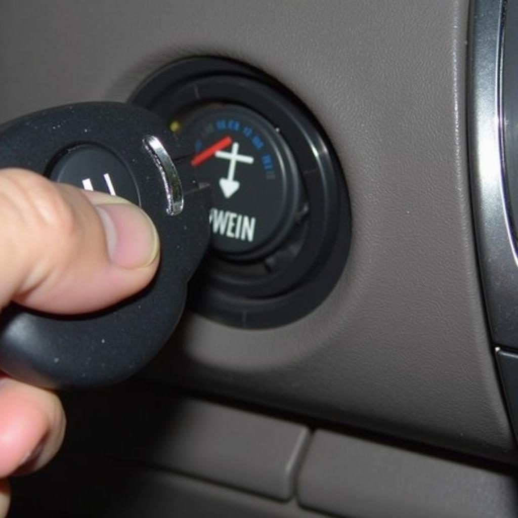 Inserting the Key Fob into the Chevy Malibu Ignition