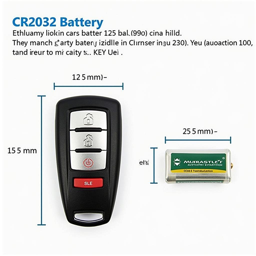 CR2032 Battery for Chrysler 300S Key Fob