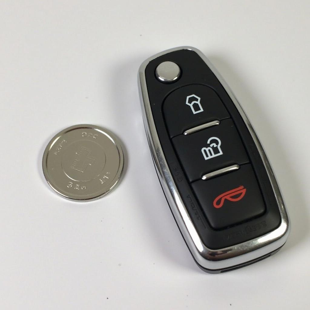 CR2032 Battery for 2015 Volvo XC60 Key Fob: Close-up view of a CR2032 battery with its specifications highlighted