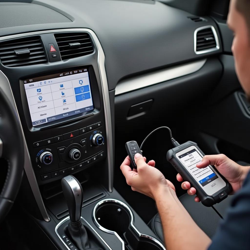 Programming a Ford Explorer key fob using diagnostic equipment