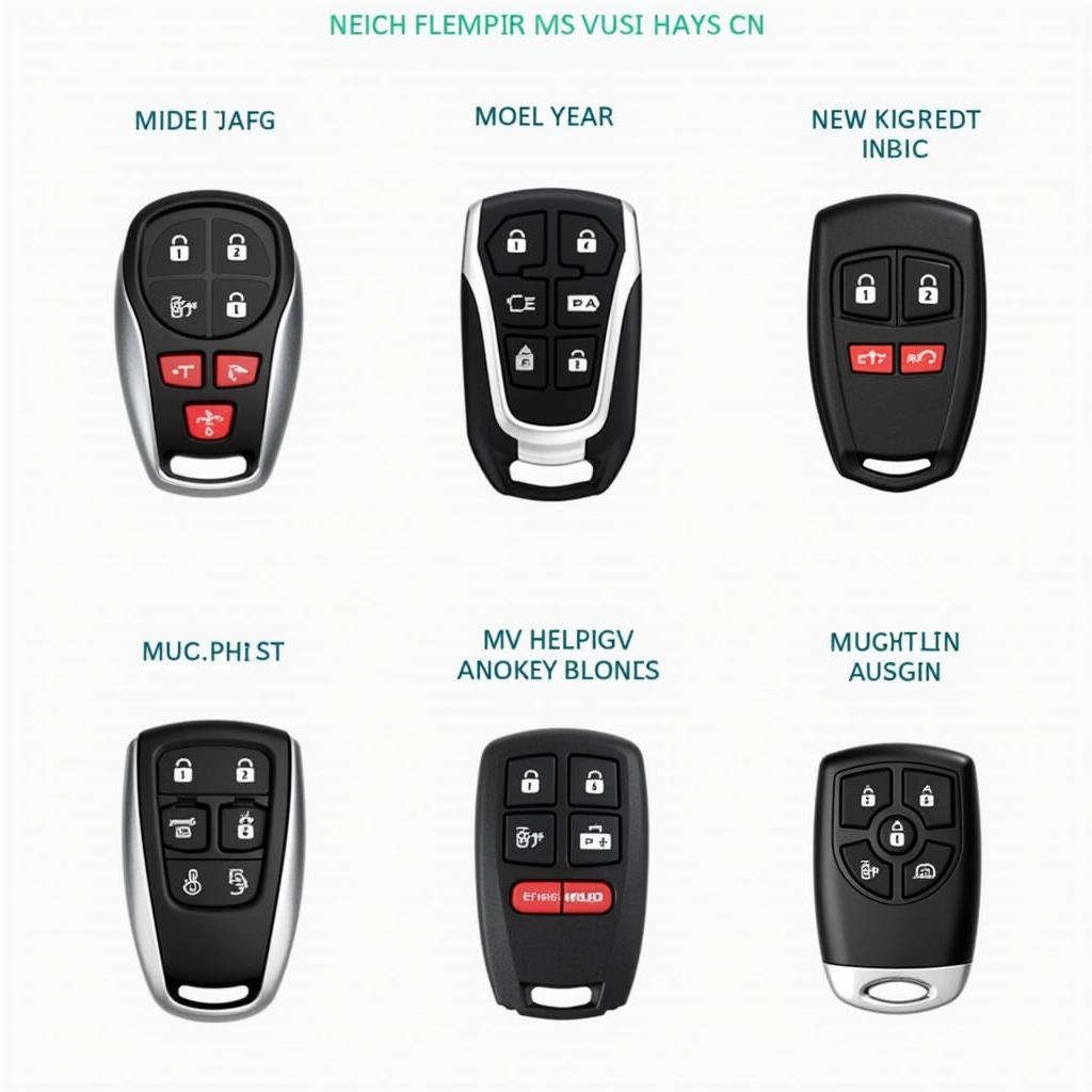 Different types of GMC Acadia key fobs