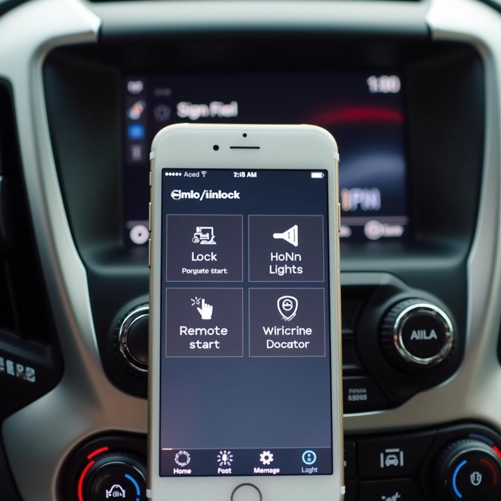 GMC Key Fob App Interface