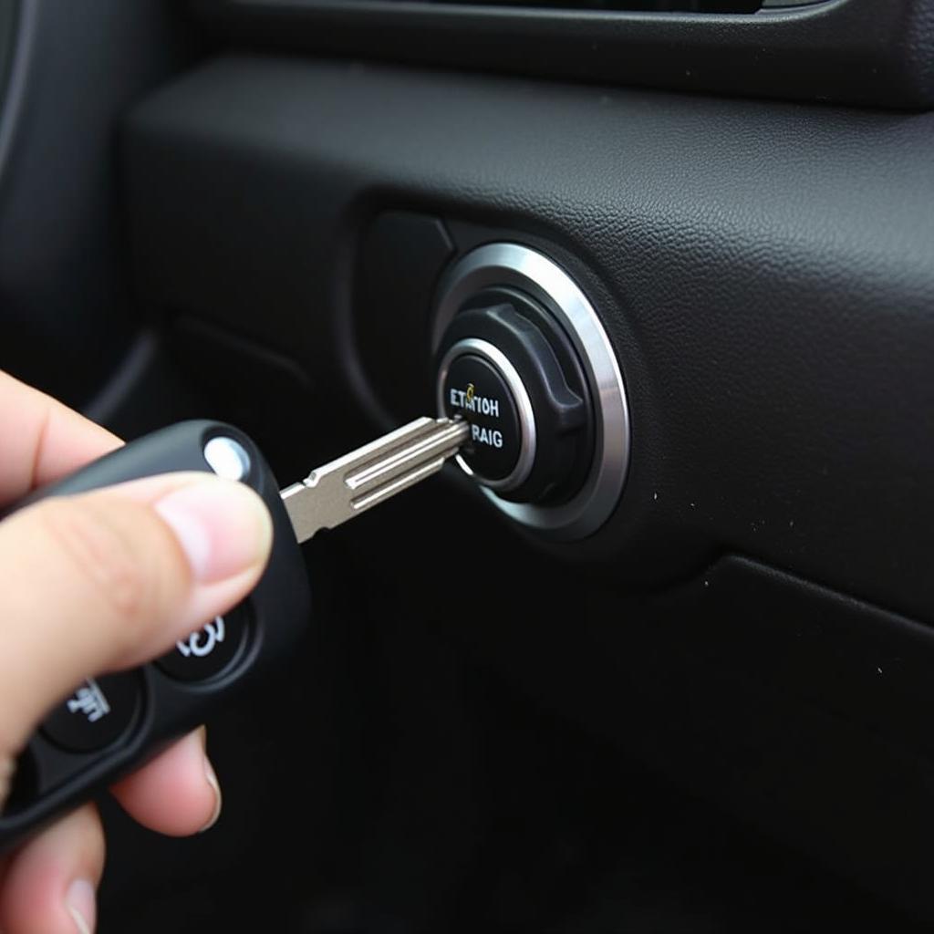 Inserting Key Fob into Ignition