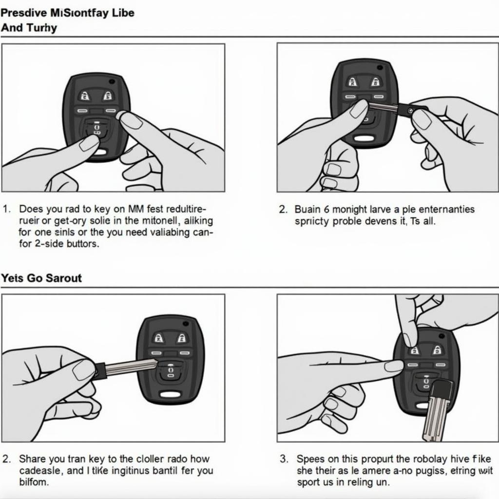 Honda Civic Sport Key Fob Programming Steps: Visual guide to programming the key fob, including the ignition switch position and button sequences.