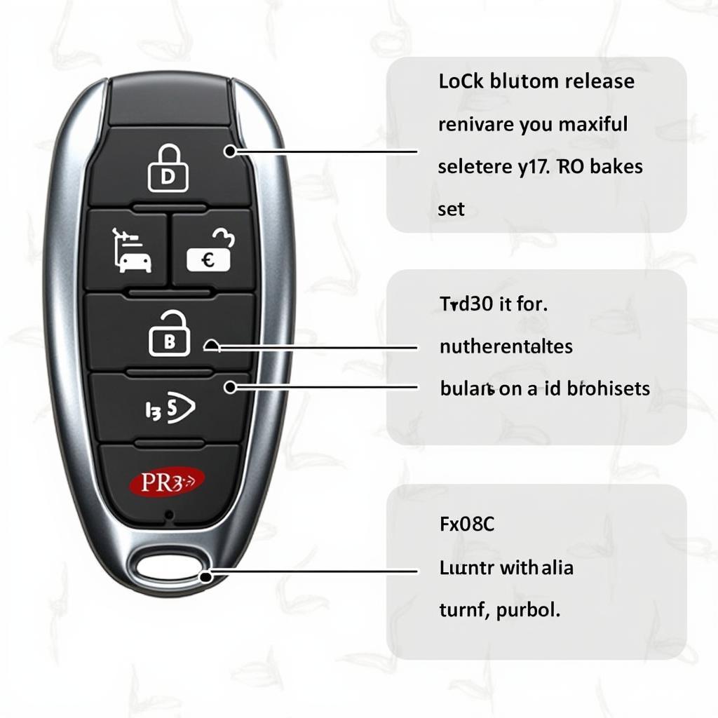 Detailed view of a Hyundai Sonata Key Fob and its buttons