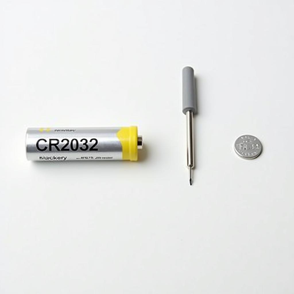 Kia Optima Key Fob Battery Replacement Tools: A new CR2032 battery and a small flathead screwdriver.