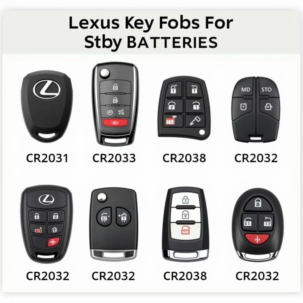 Different Lexus Key Fob Battery Types