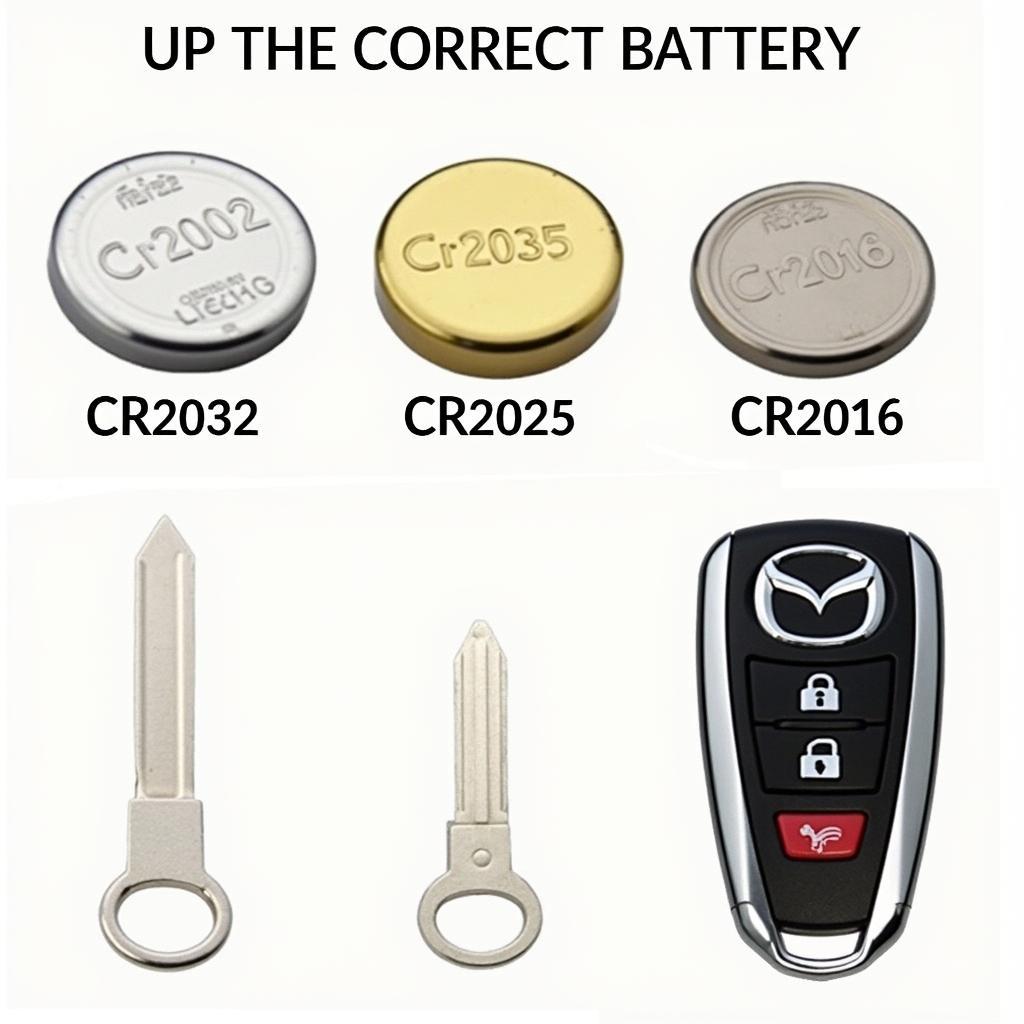 Different types of batteries that might be used in Mazda key fobs