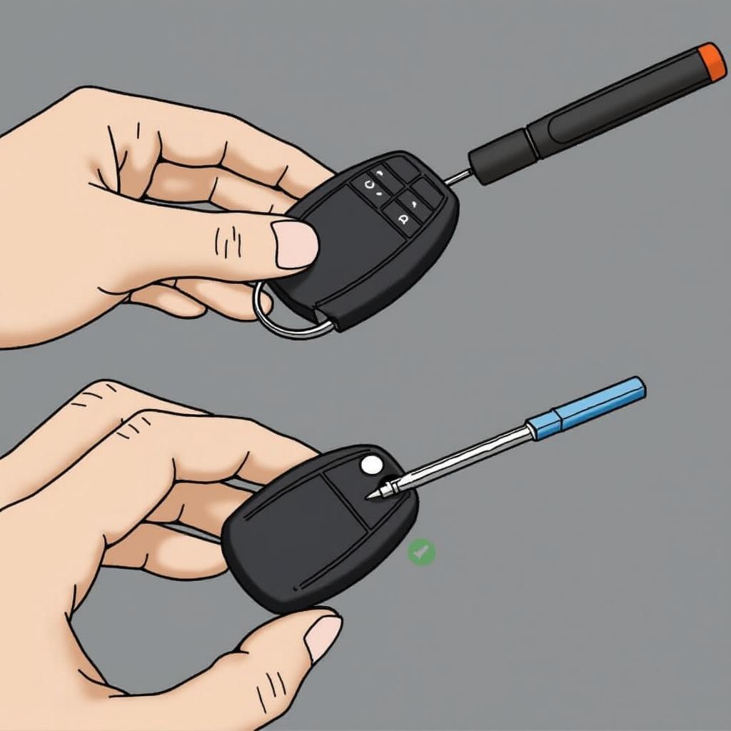 Separating Mercedes Key Fob Halves