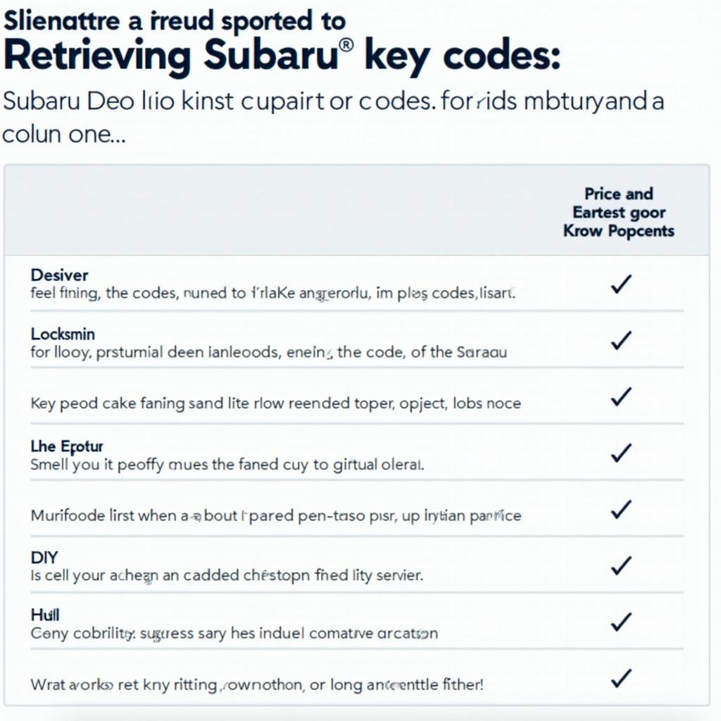 Subaru Key Code Retrieval Methods