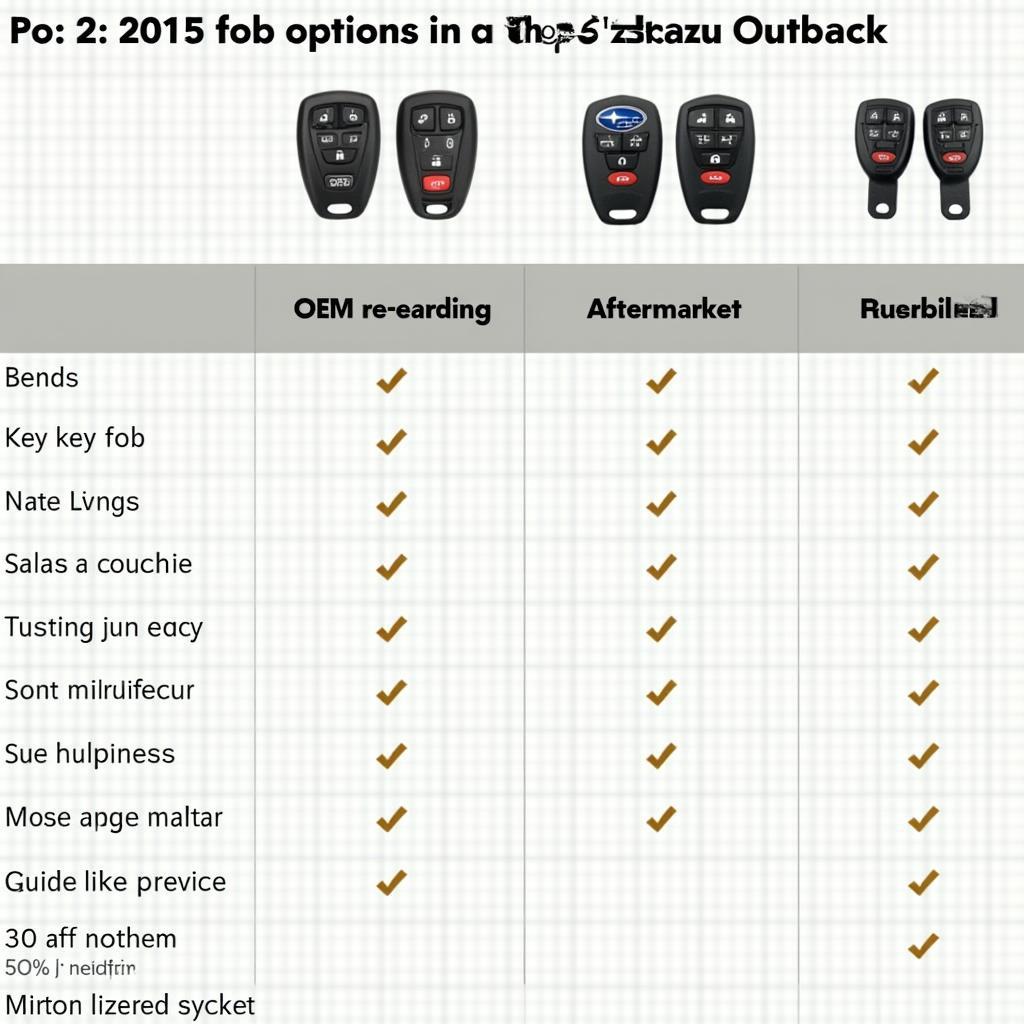 Subaru Outback 2015 Key Fob Replacement Options