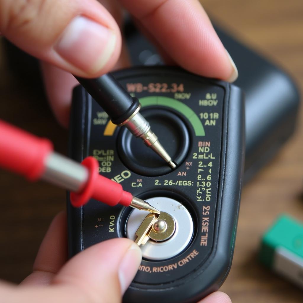 Testing a 990s Ford Lincoln Mercury Key Fob Battery with a Multimeter