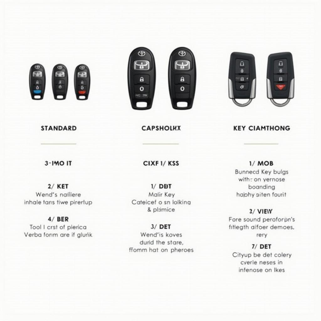 Different types of Toyota Venza Key Fobs