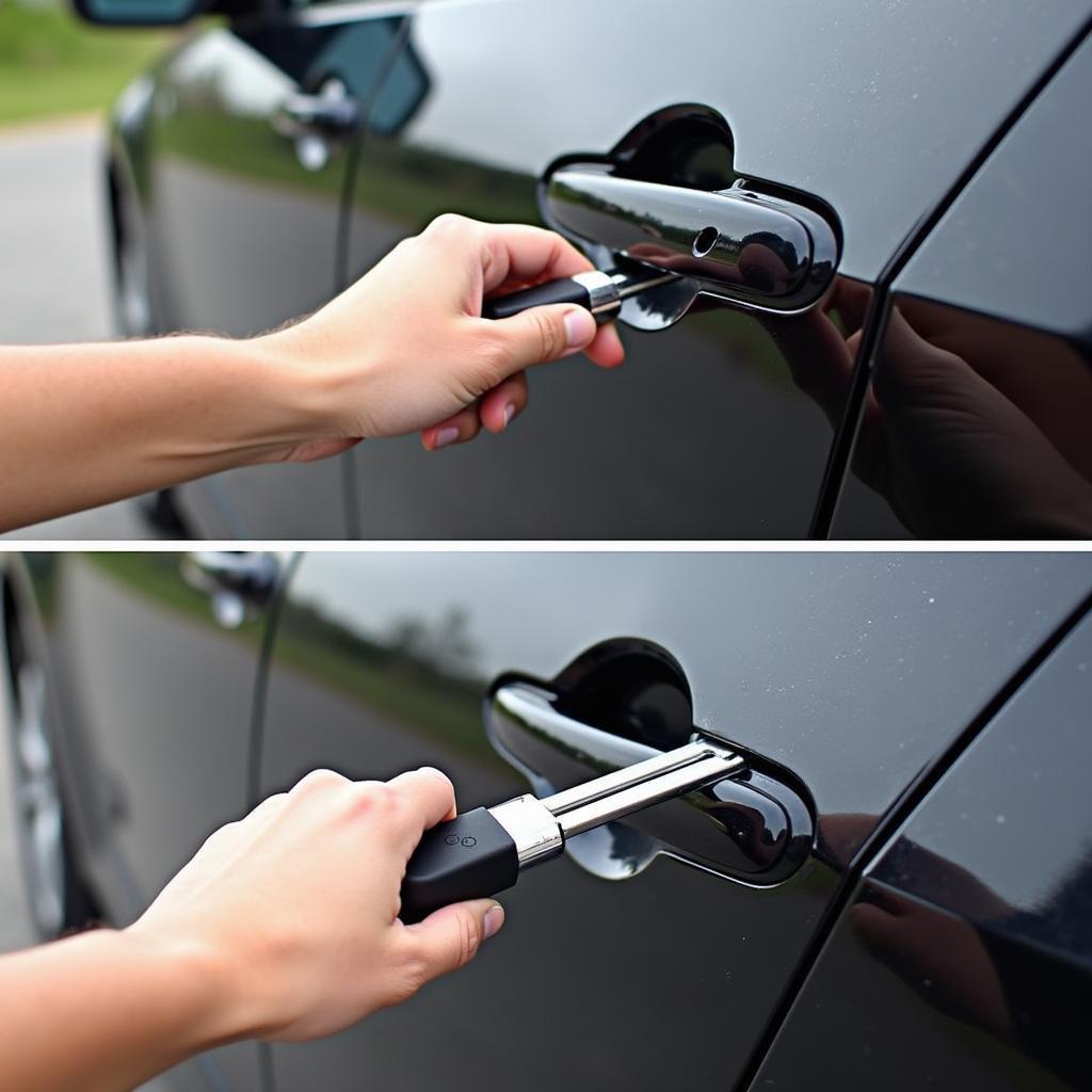 Unlocking Nissan Sentra Door with Slim Jim