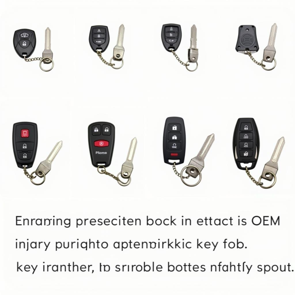 Different types of 2007 Mazda CX-9 key fobs, including OEM and aftermarket options.