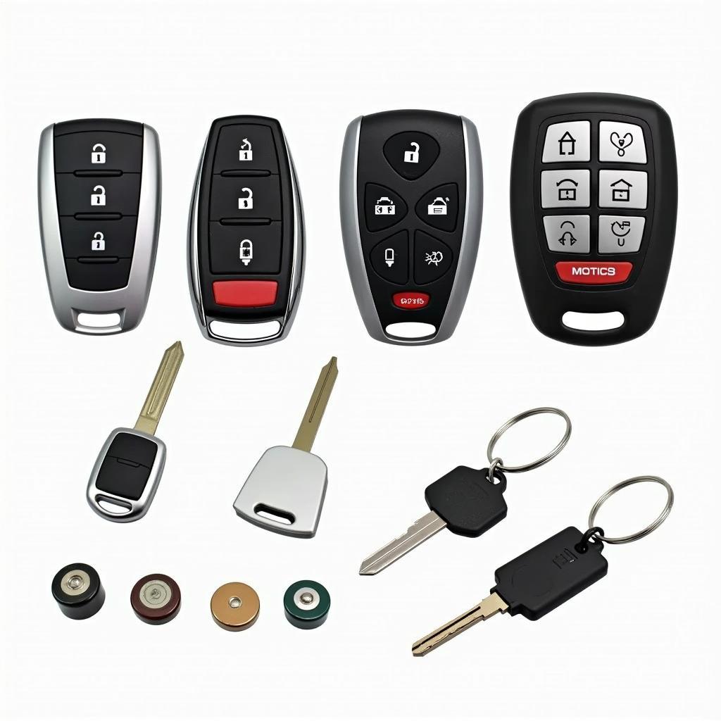 Various Car Key Fobs and Batteries