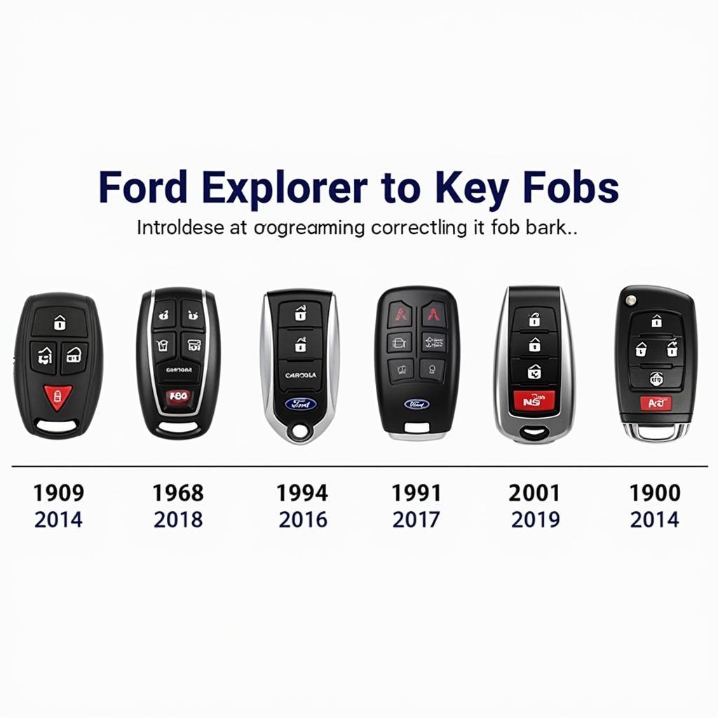 Various Ford Explorer Key Fobs