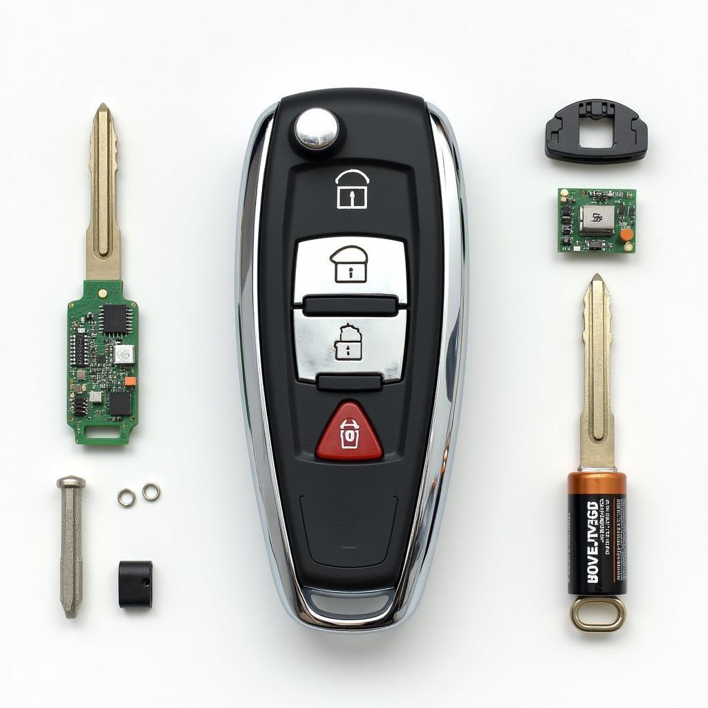 Volvo Key Fob Disassembled Parts