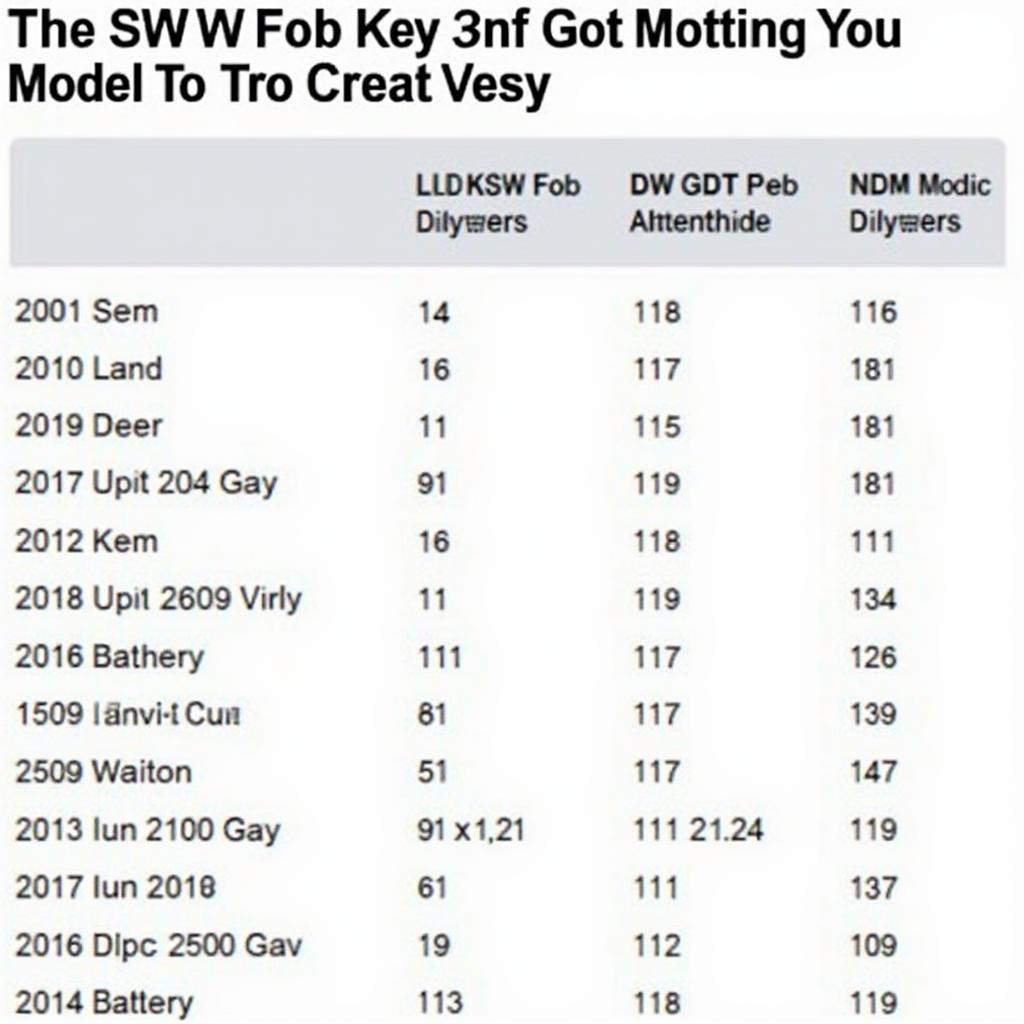 Different key fob battery types for VW Golf models and their compatibility