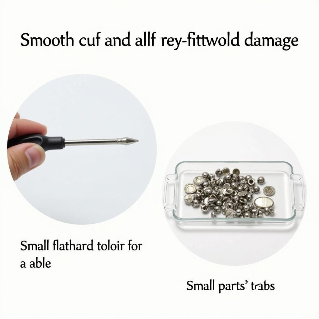 Essential Tools for VW Key Fob Disassembly: Small Flathead Screwdriver and Parts Tray