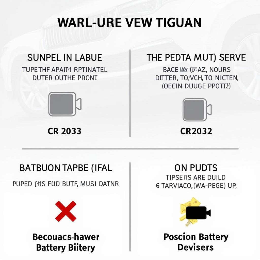 VW Tiguan Key Fob Battery Types and Compatibility