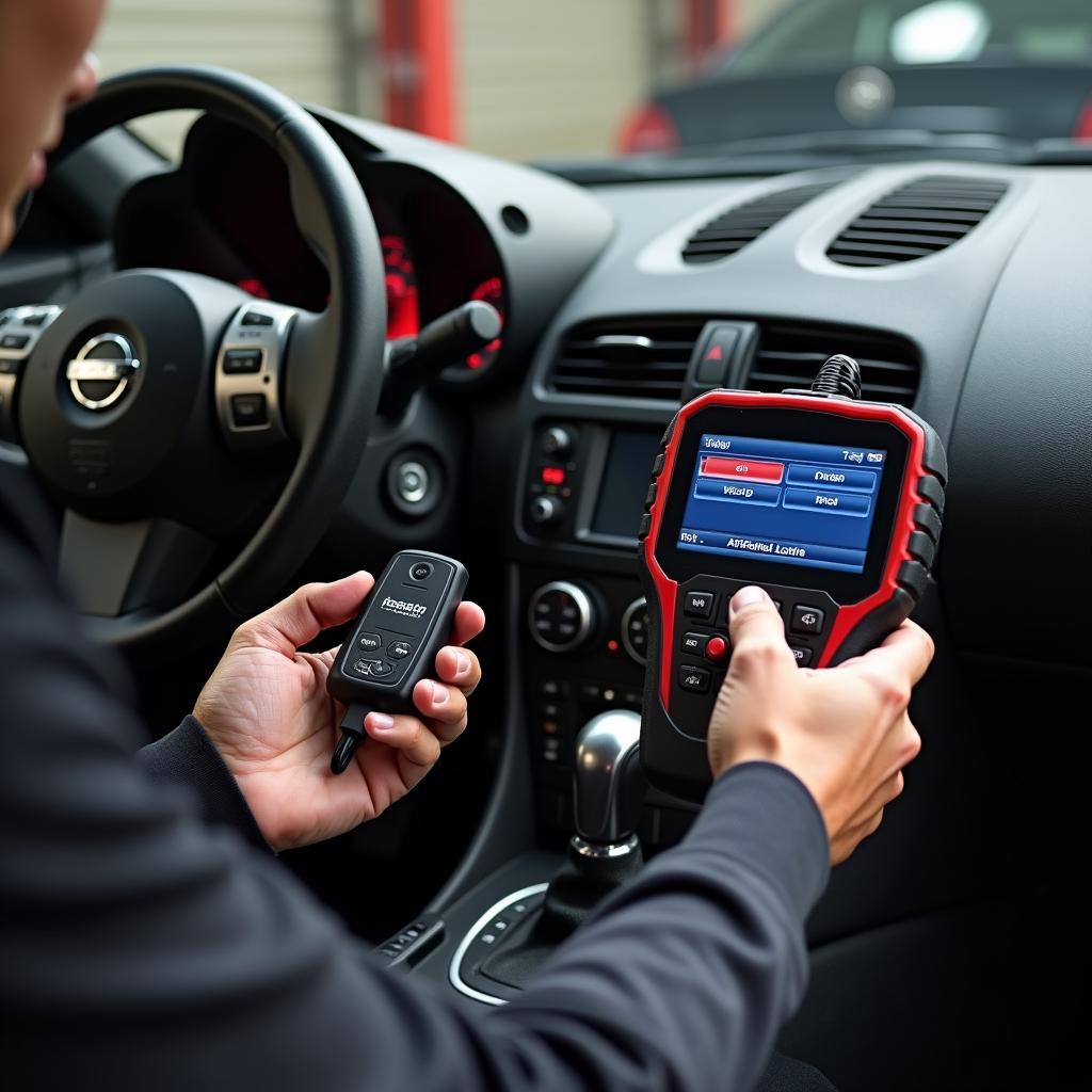 Programming a Nissan 370z key fob using a diagnostic tool